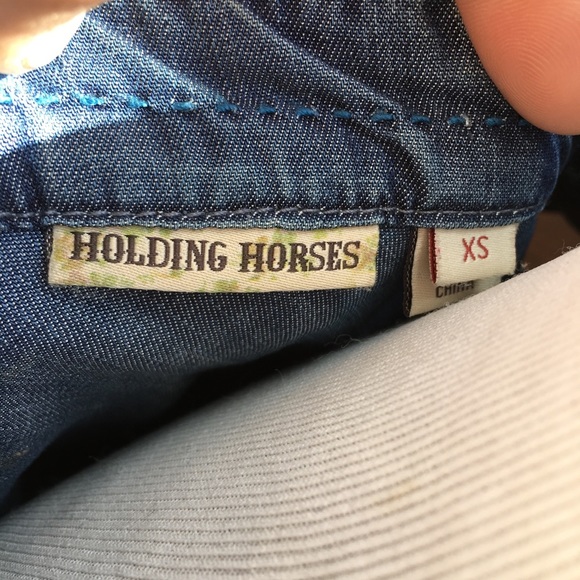 Anthropologie Holding Horses Chambray Wrap Top - Picture 4 of 5